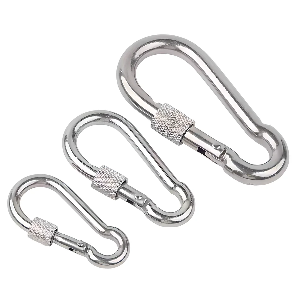 DIN5299 Stainless Steel Carabiner Carbine Snap Hook Spring Key Ring