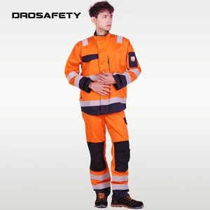 Mining Oil&gas Flame Retardant Anti Static Work Suit Jacket Pants Two Piece Sets Safety Wear for Men