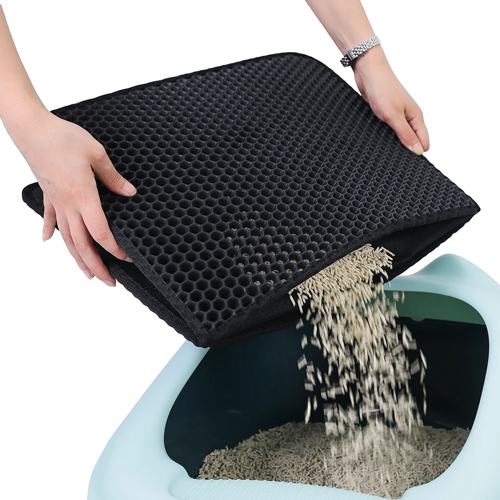 Urine and Waterproof Foldable Cat Litter Mat Trapping for Litter Box