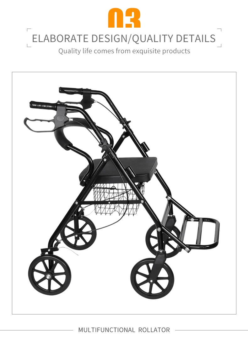 Bq3002b High Demand Outdoor Walker Folding For Elder Wheel Chair With