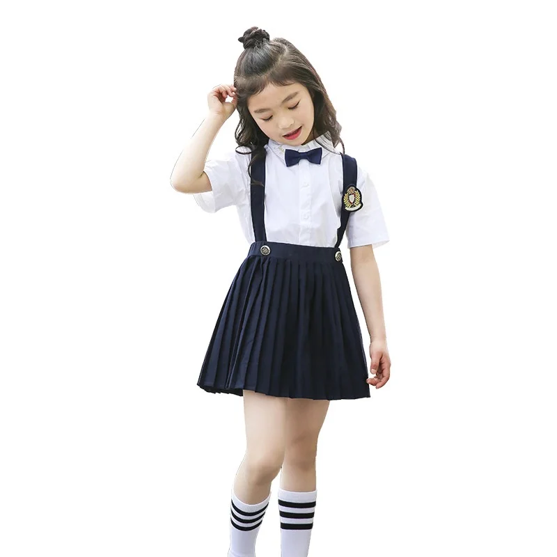 Primary and secondary school uniforms summer new white short-sleeved ...