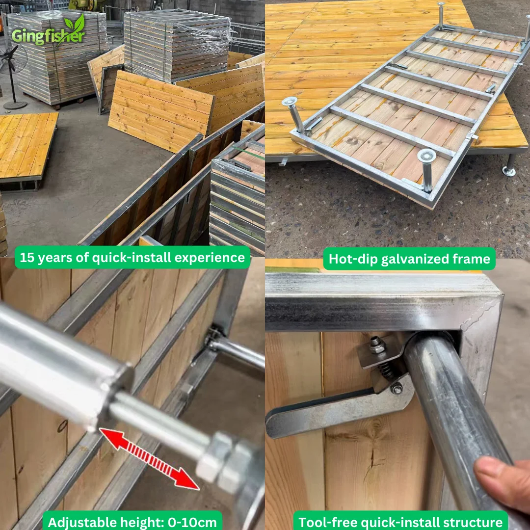 Modern Outdoor Terrace Prefabricated Deck High Quality Galvanized Steel Adjustable Height Waterproof WPC Prefab Deck for Garden