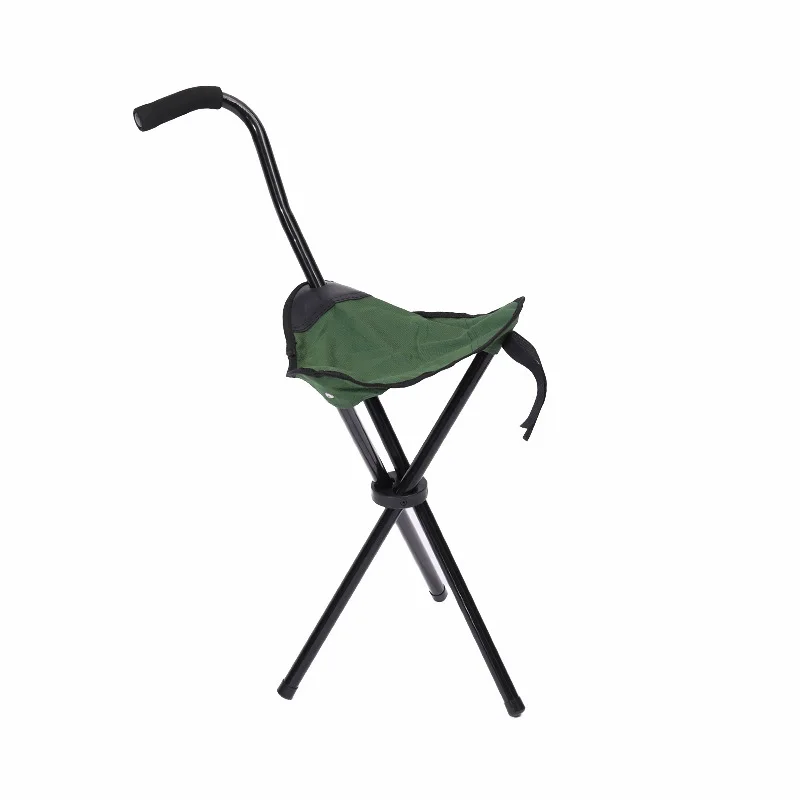 High Quality Lightweight Quick Open Triangle 3 Feet Walking Crutch Stool for Elderly Outdoor Travel Fishing Triangular Chair