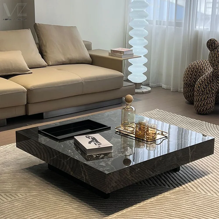 Modern Design Living Room Furniture Kaffee Tisch Aus Tempered Glass Tea Tables Marble Storage Sintered Stone Centre Coffee Table