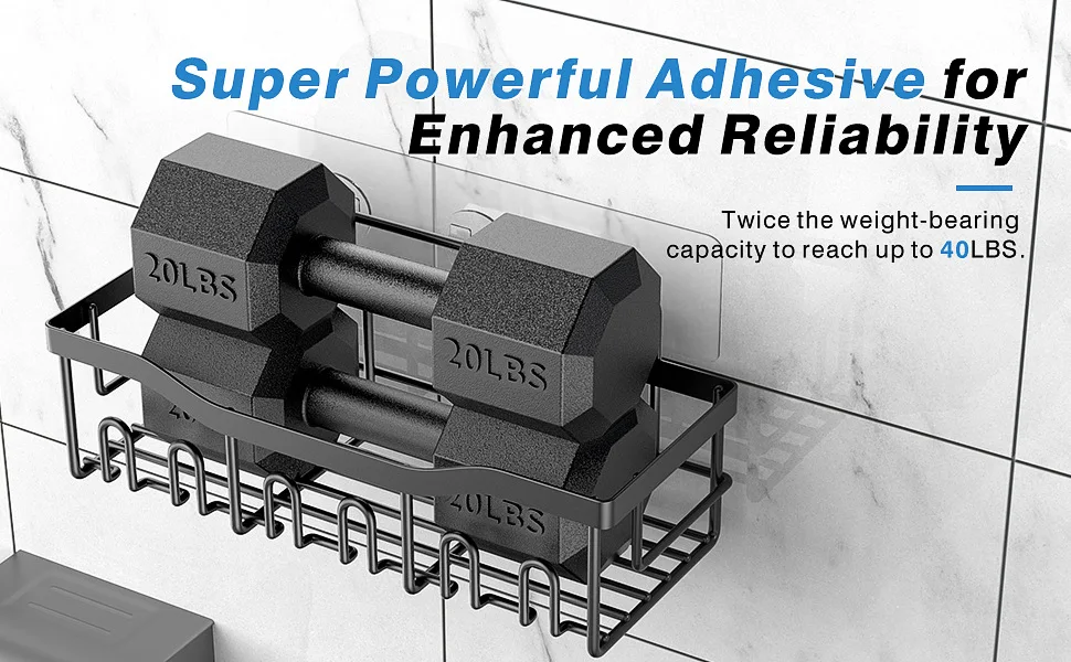 Hot Selling Bathroom No-Punch Storage Shelf Wall Mounted Iron Product Shower Shelf