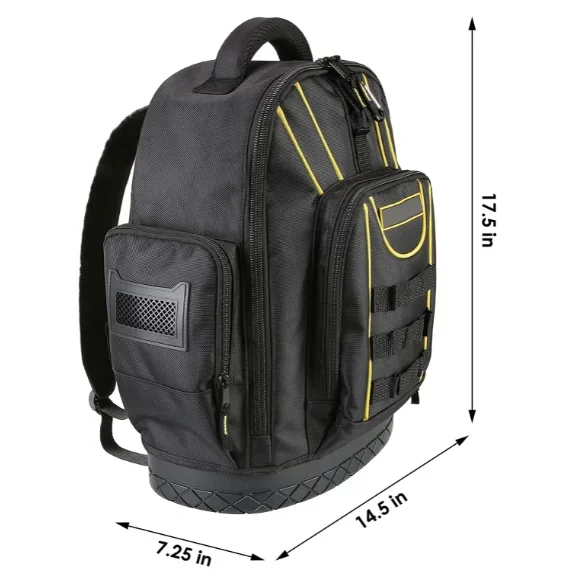Canvas Waterproof Plastic Base Tool Storage Bag Custom Electrician Heavy Duty Tool Backpack