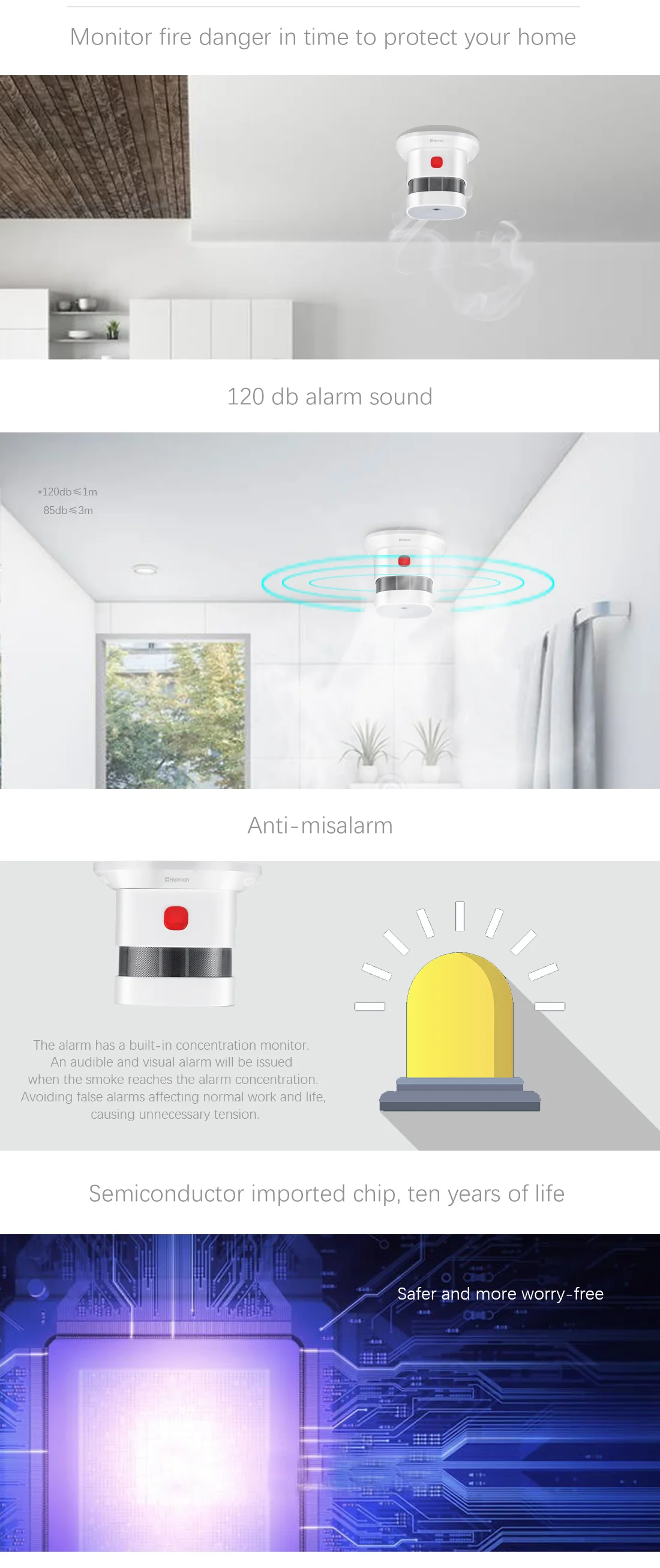 Wholesale Smoke Detector Smart Zigbee Smoke Alarm Smoke Detector Tuya