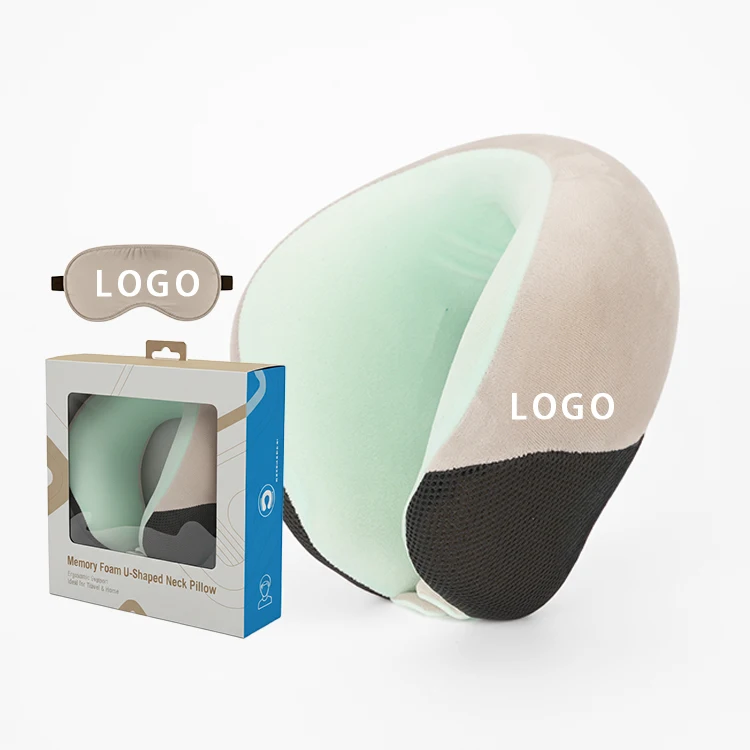 Solid Color Wholesale OEM Slow Rebound Neck Support Portable Storable Airplane U-shaped Travel Memory Foam Neck Pillow Cushion