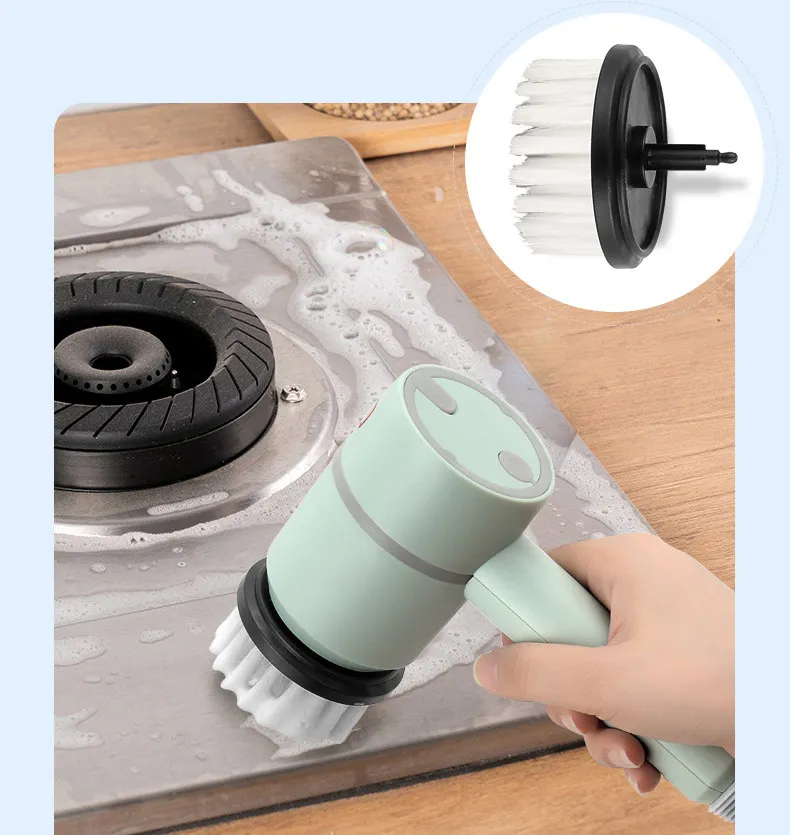 Electric Spin Rechargeable Automatic Cordless Kitchen Rotating Cleaning