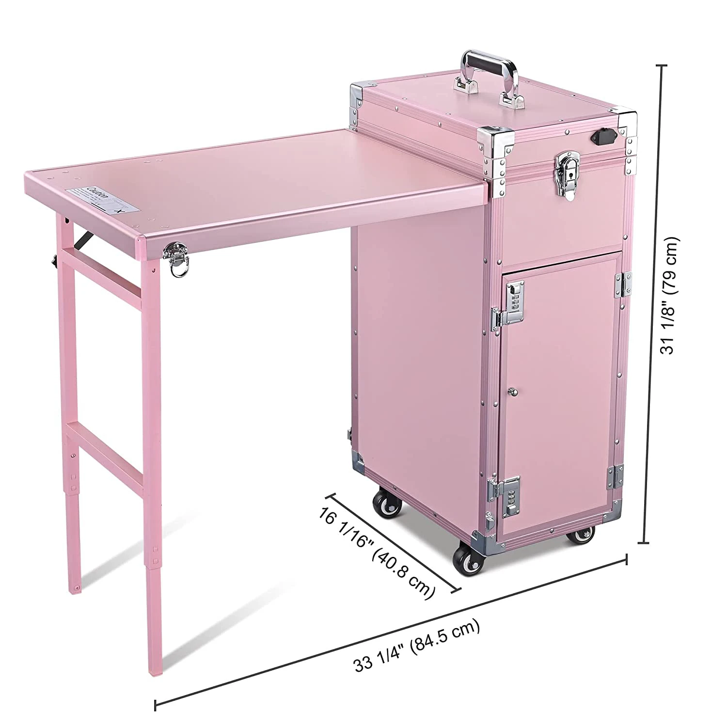 Cosmetic Trolley Travel Storage Organizer Nail Tables With 4 Drawers