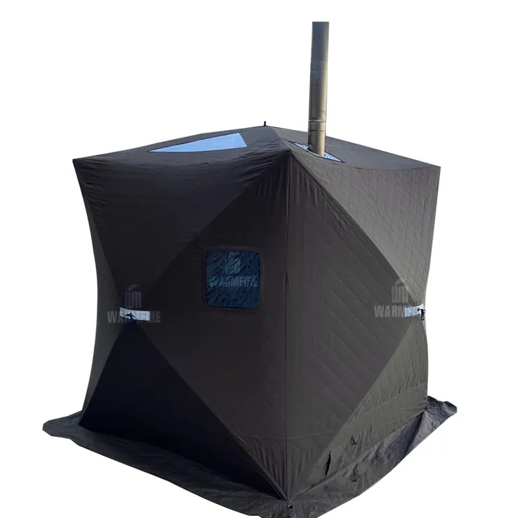 Weatherproof Insulation Winter Ice Fishing Cube Sauna Tent Fishing Tent With Ice Protection