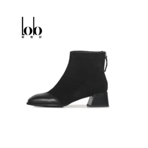 Women's Shoes 2026 Autumn/Winter Fashion Chelsea Short Boots Toe Square Heel Solid Pattern Slip-On Closure Height Increasing