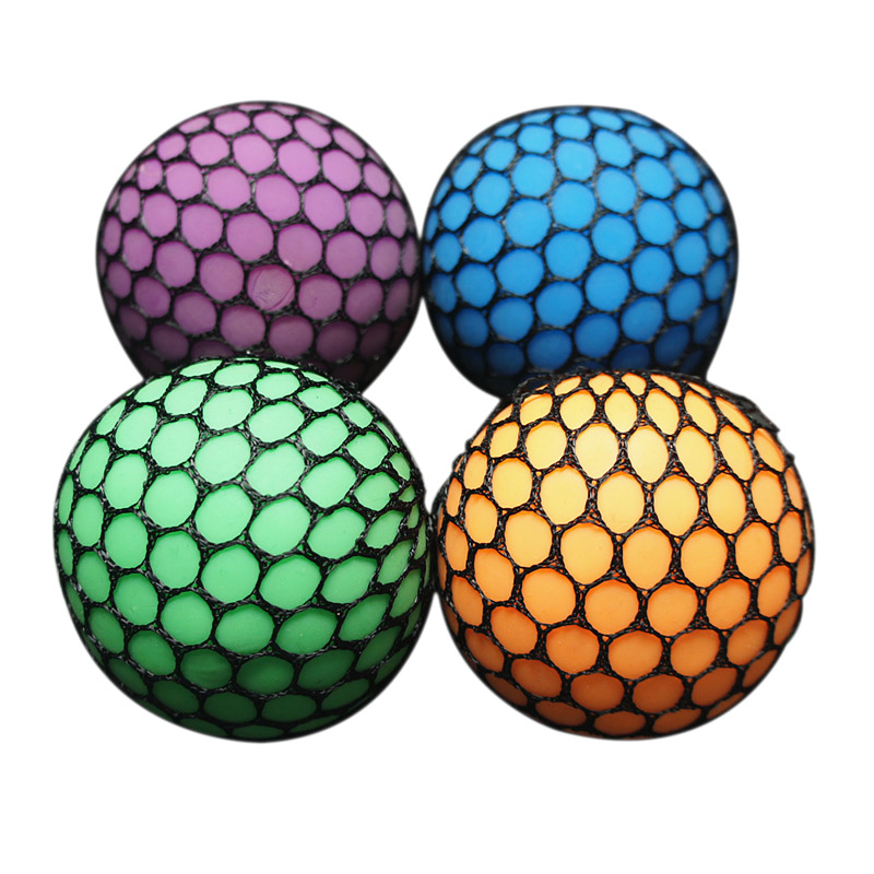 Забавный мяч для снятия стресса, игрушки для снятия стресса, сжимаемые мячи для беспокойства, Сжимаемый сетчатый мяч