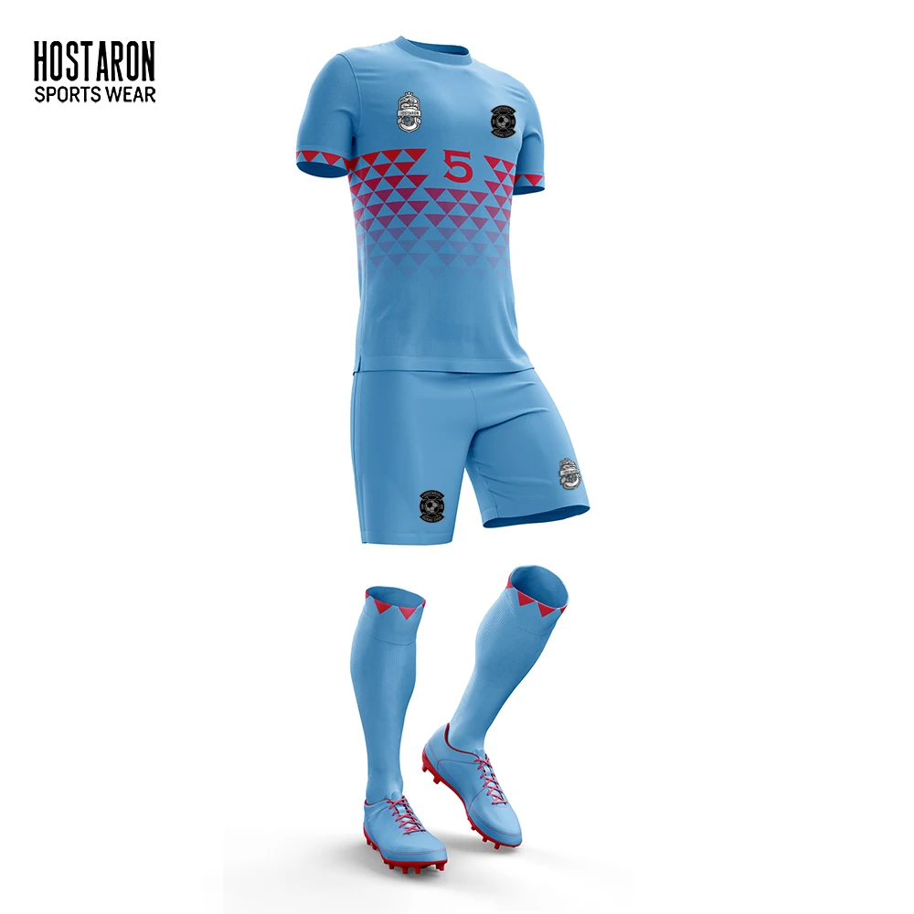 HOSTARON Custom Logo Soccer Jersey 100% Polyester Team Soccer Uniform