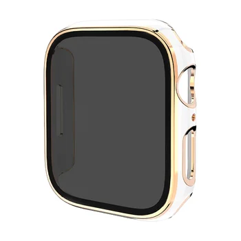 Anti-peep Tempered Watch Case For Apple iWatch Round Hole Electroplated TPU Half Case with Enhanced Protection