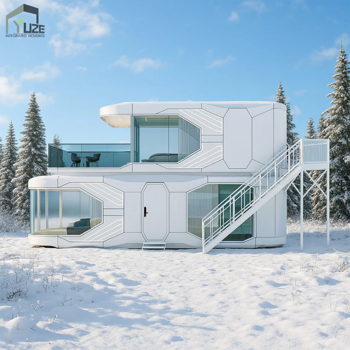 Custom Design Prefab Houses Modern Two Story Prefab Villa Capsule House for Outdoor Camping