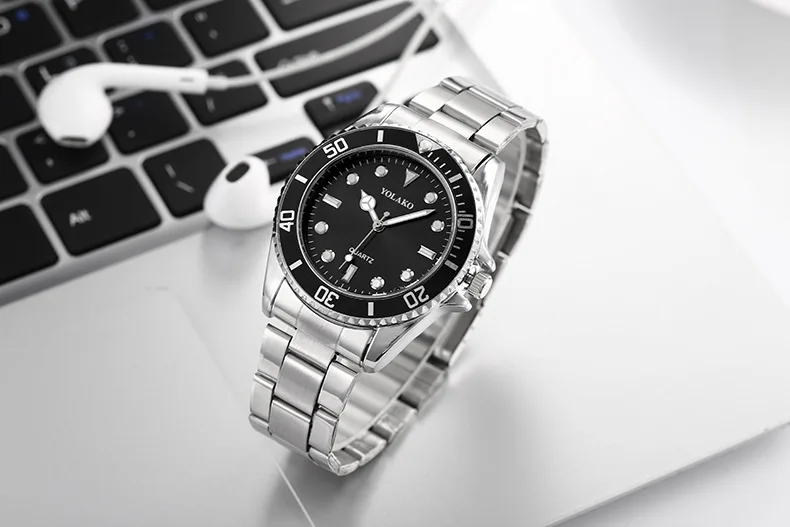 2024 Luxury Classic Men Watches Men Fashion Sport Watches YOLAKO Stainless Steel Date Analog Quartz Watch Reloj Hombre