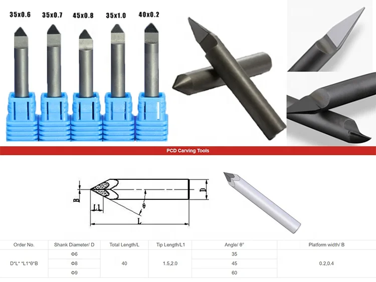 Polycrystalline PCD Router Bit for Granite PCD Engraving Tools   CNC Tooling