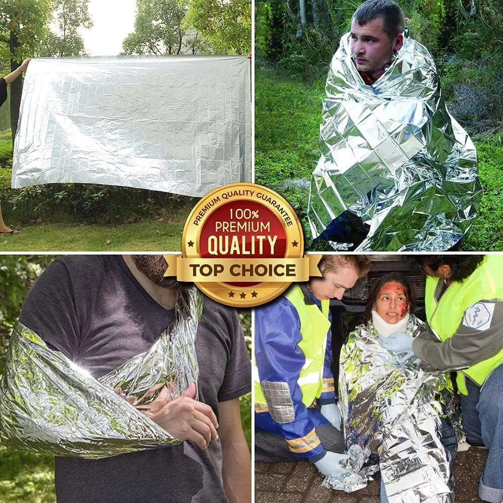 Outdoor Mylar Emergency Blankets 4 Pack Of Extra Large Thermal Foil