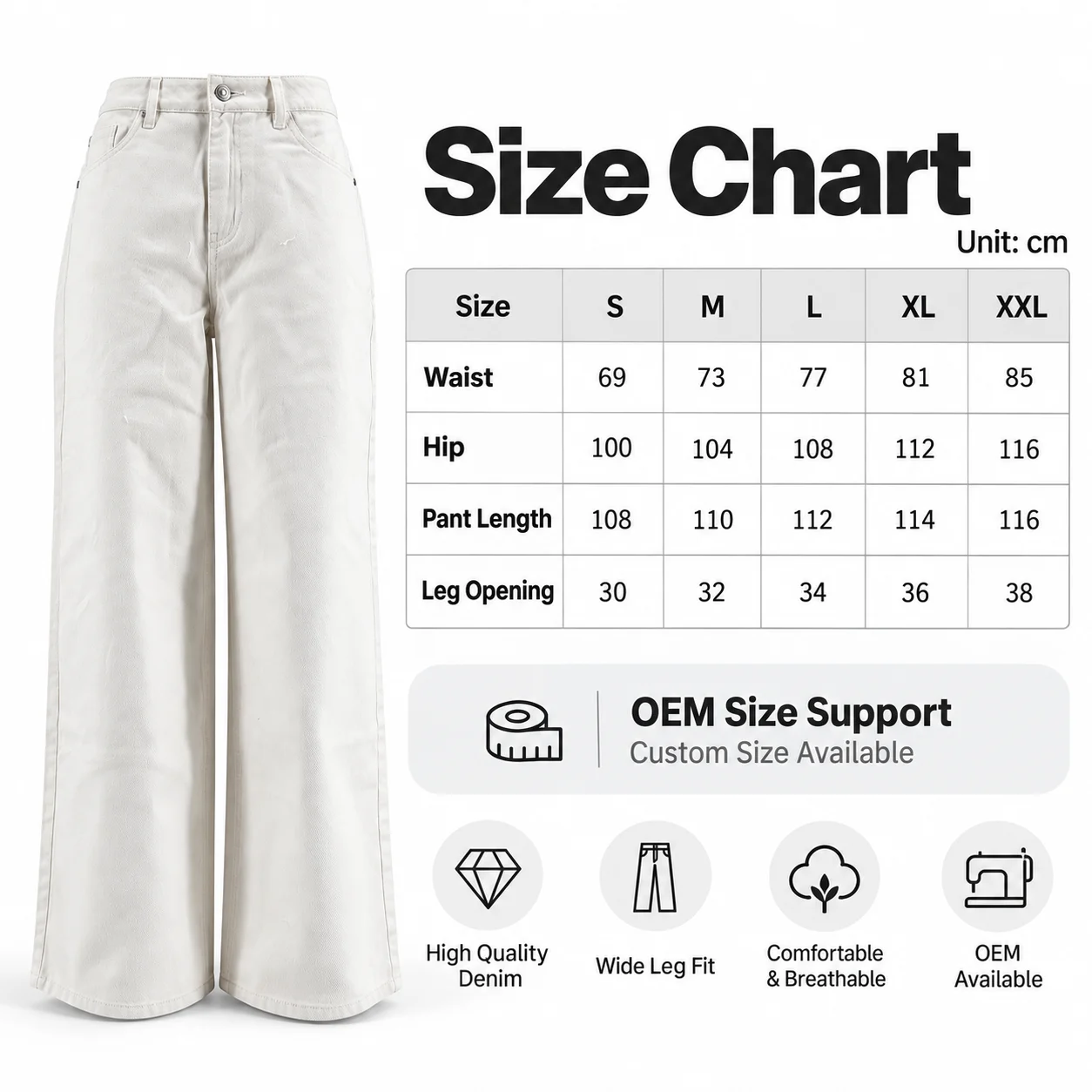 Mid Waist Barrel Wide Leg Women Jeans Off -White Stone Washed Denim Pants Denim Jeans for Women