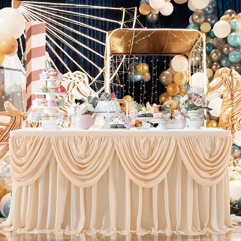 Роскошная скатерть цвета шампанского дизайнерская для свадебной юбки шифоновая оптовая продажа из