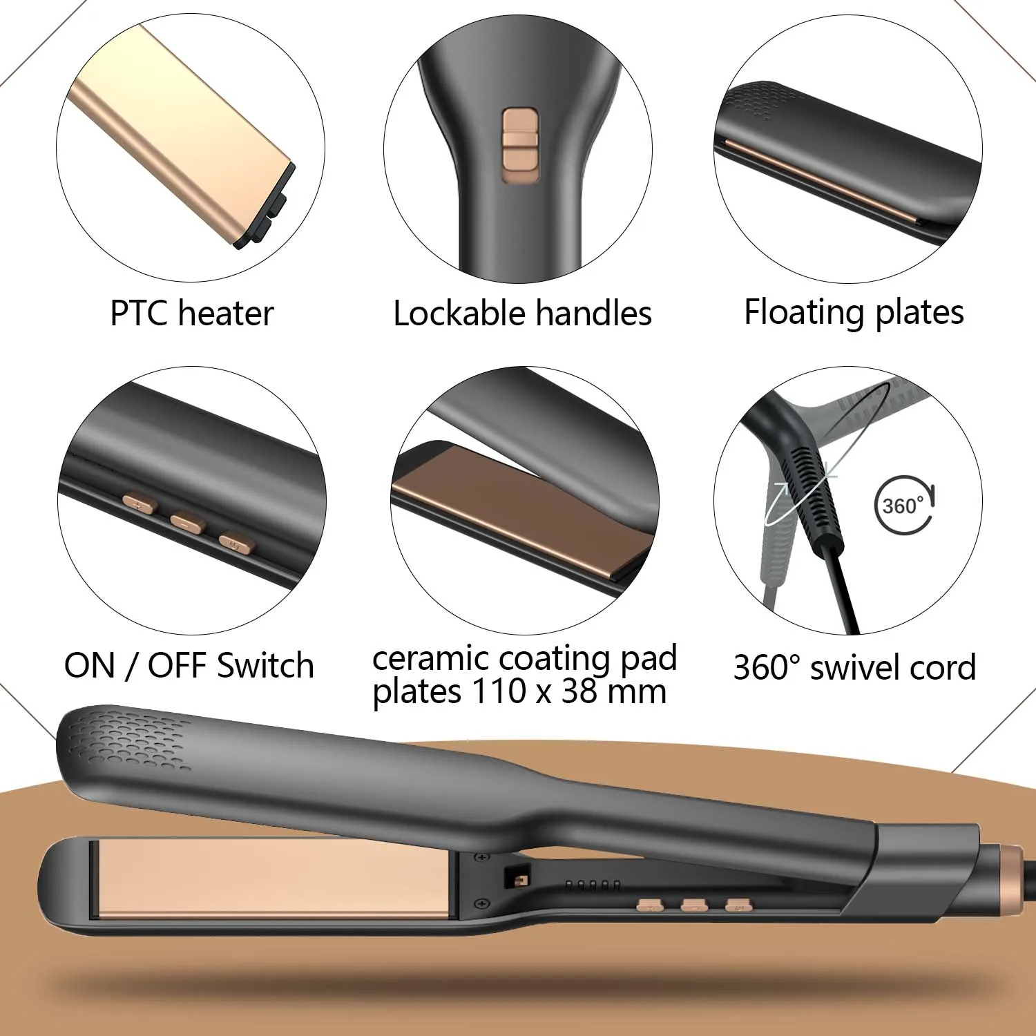 Professional Hair Straightener For Negative Ion Travel Hair Straighteners 2 In 1 Hair