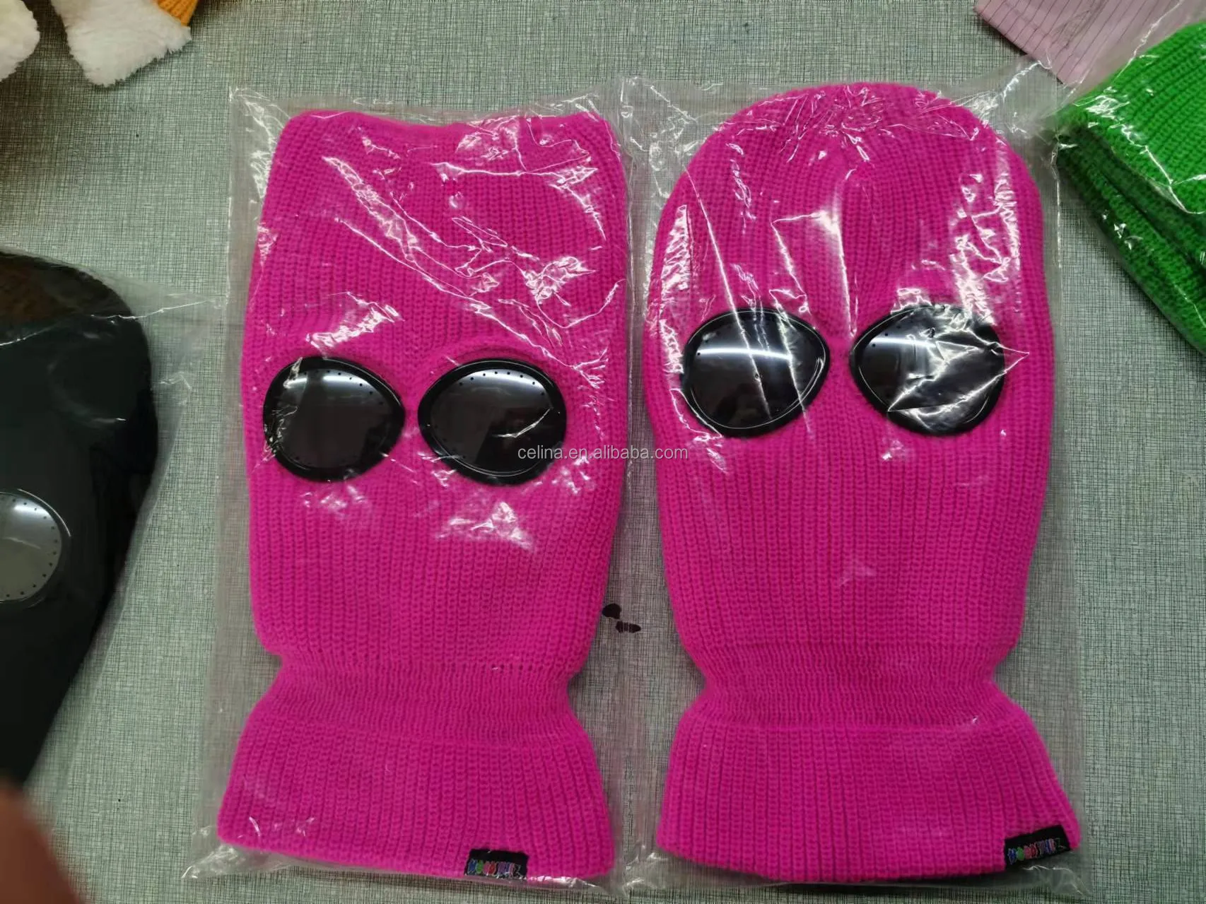 Source Wholesale goggle balaclava custom knit face balaclava with goggles  knitted balaclava hat on m.