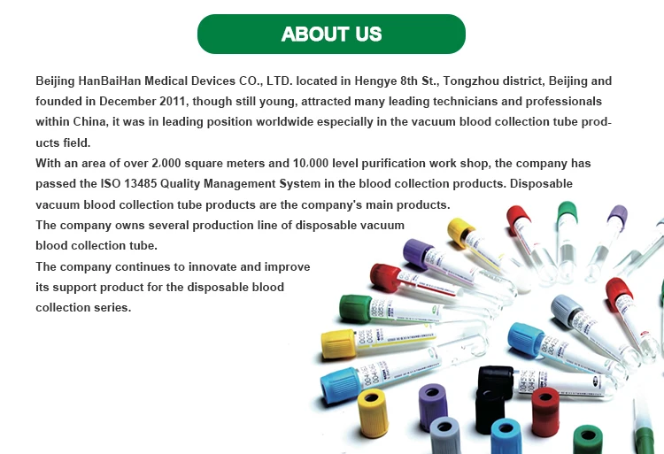 Medical Disposable Blood Collection Tube For Hemocyte Analysis Edta