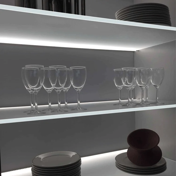 Nisko Customized Glass Shelf Aluminum Profile DC 12V Clamp Glass Linear Light Use for Led Strip Light