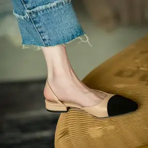 Factory Wholesale 2026 High Quality Pu Material Sole Soft Leather Matching Color Sandals Flat Women's Shoes