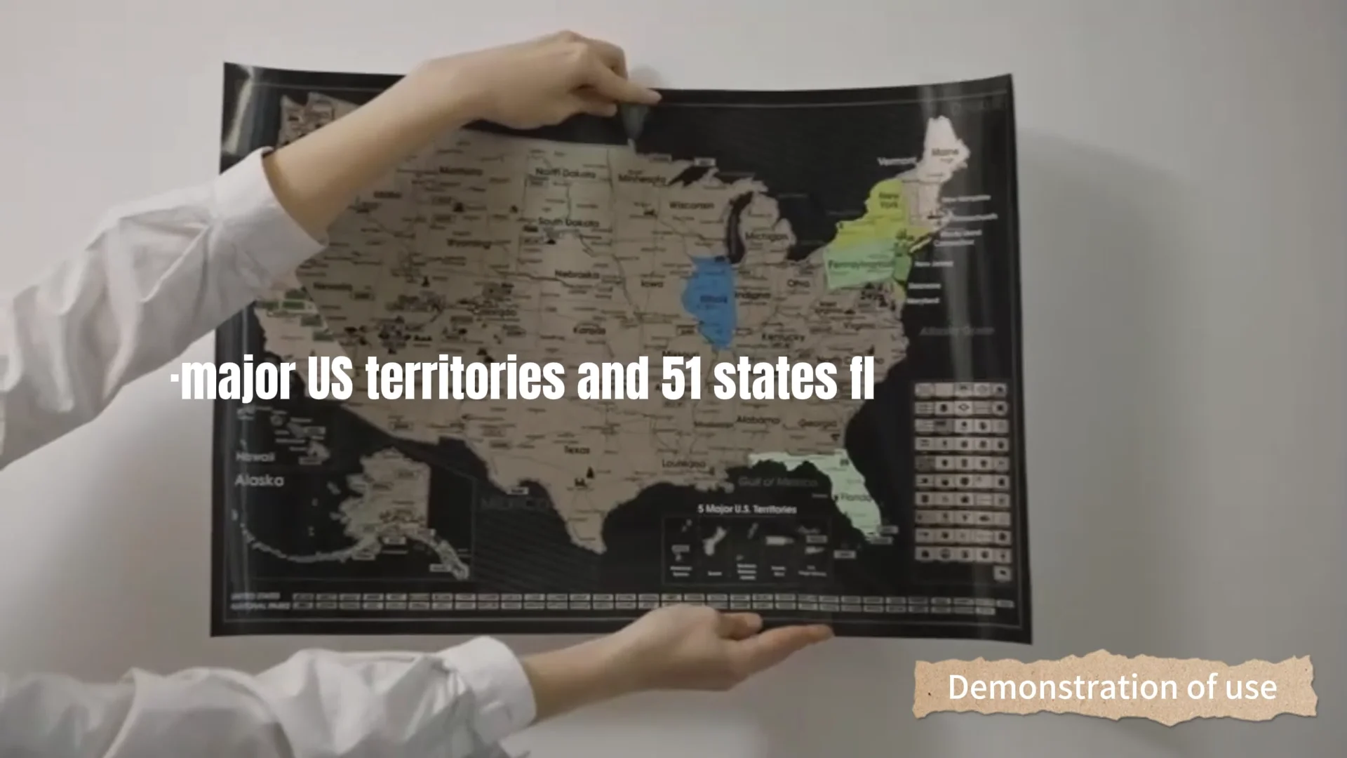 Scratch Off Usa Map Travel Map Scratch Off Foil Layer Coating Poster