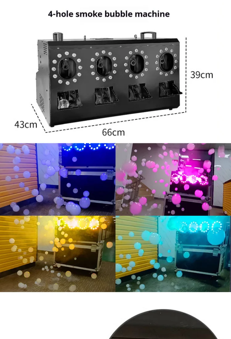 Fog Bubble Machine with LED Smoke Machine 3000W RGBW Color DMX512 for Parties Weddings Concerts Stage Lighting Effects DJ