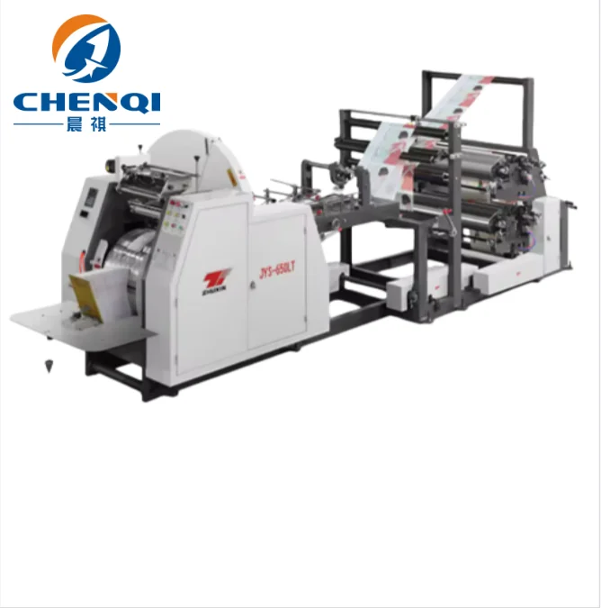 Chenqi plne automatický stroj vysokorýchlostný V-dno hnedej kraftovej potravinárskej papierovej nákupnej tašky s tlačou