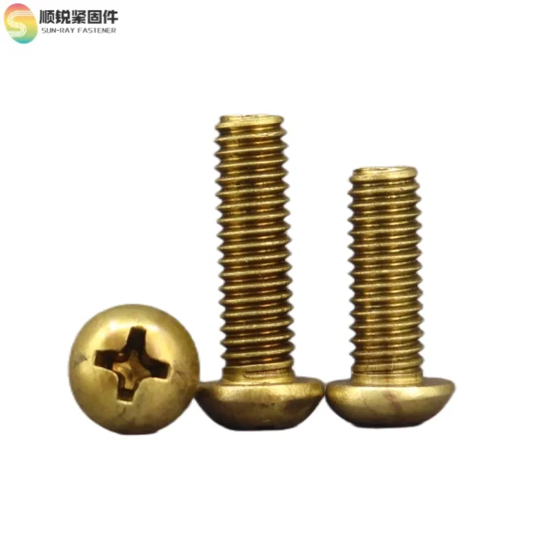 Complete List M2M3M4M5M6 Brass Head Cross Screw Copper Pan Head Flat Tail Bolt Machine Tooth Screw National Standards Metric