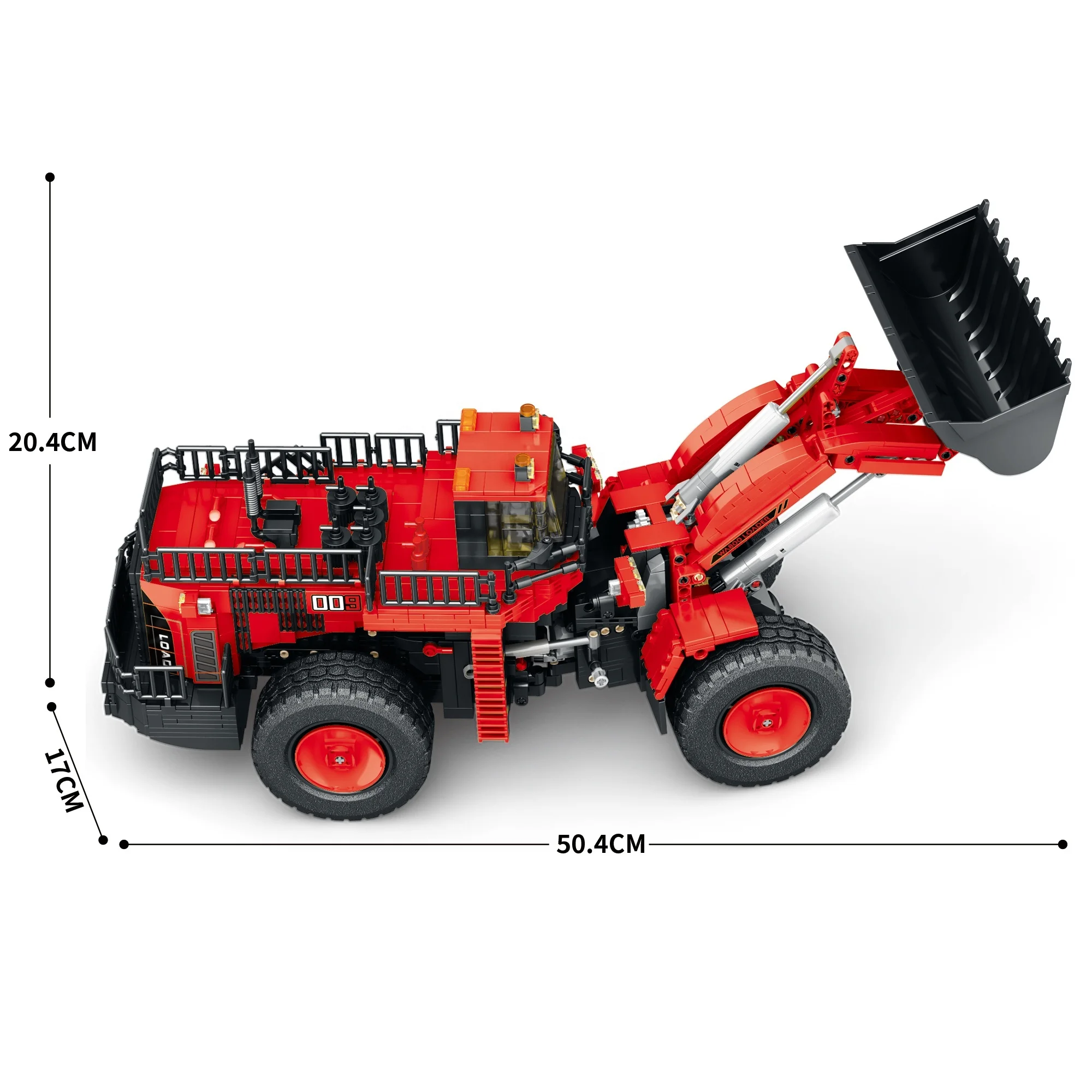 Reobrix 22009新型黄色机械装载机MOC工程车辆模型电动钢筋混凝土塑料积木积木玩具套装
