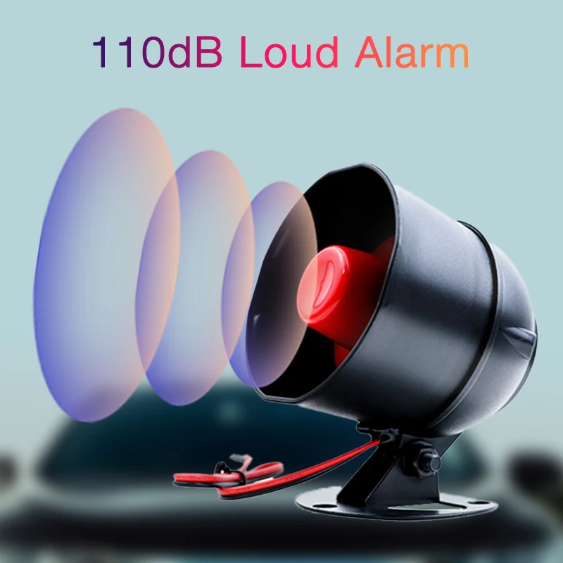 
Wired High Sound Siren Electronic Car Alarm Siren Horn Speaker 110 DB Sounder Wired Siren Alarm 