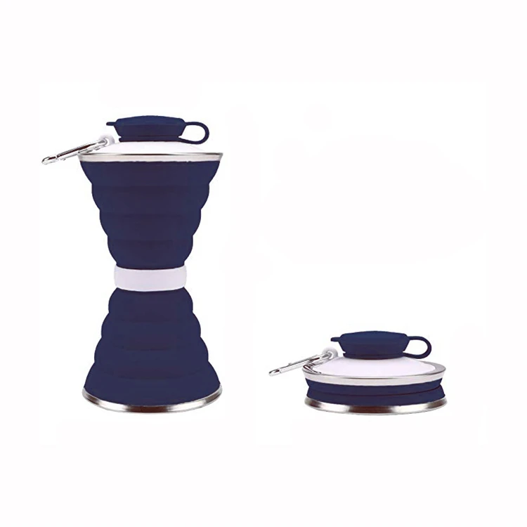 2022 горячая Распродажа Экологически чистая 500 мл Портативная Складная спортивная Складная Силиконовая бутылка для воды с пользовательским логотипом