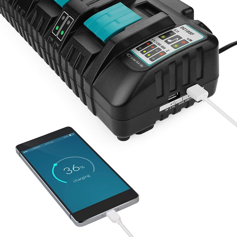 DC18SF 4-Port 18V 4X3A Li-Ion Battery Charger for Makita