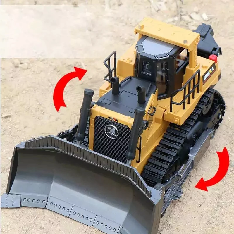Huina 1569 Scale 8 Channel  1:16   Remote Control Construction Engineer RC Bulldozer Machine for Kids Gift