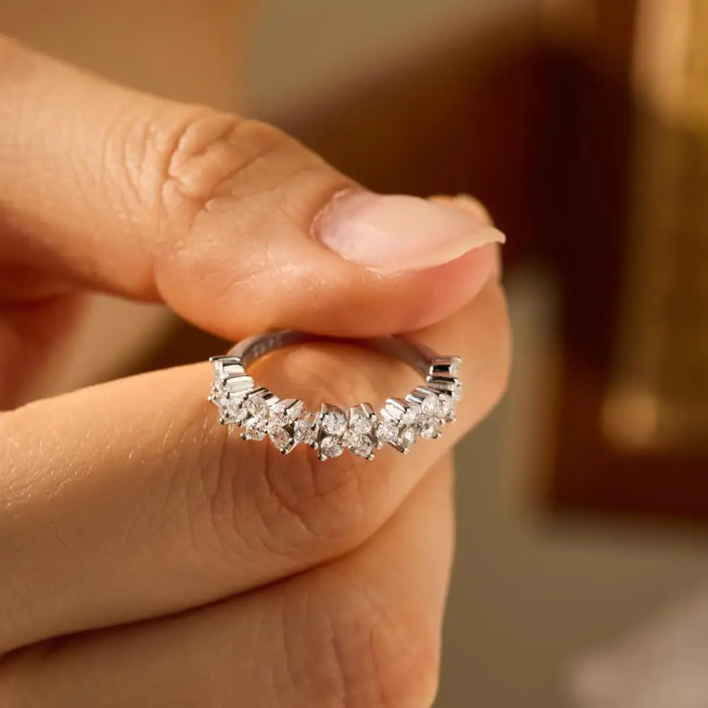 KAKODIY Elegant Small Flower Ring Jewelry for Women Wedding Engagement 925 Sterling Silver Ring detail 2