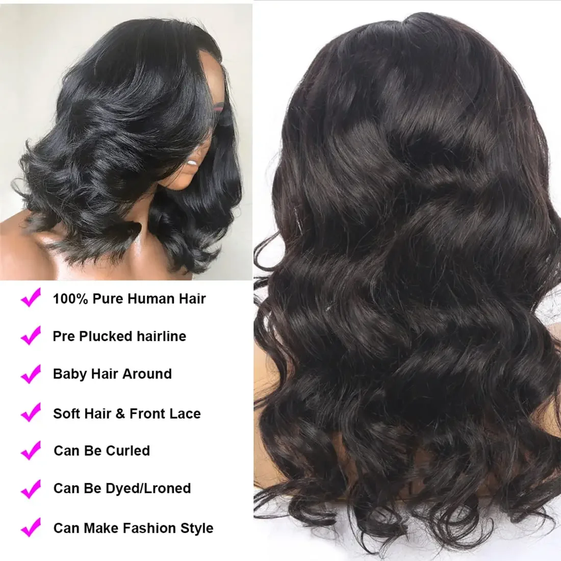 Ruskea Vaalea Lyhyet Polkkatukkaiset Aitohiusperuukit 13x4 Lace Front Peruukki 180 Tiheys Oranssi Naisille_voghion.com