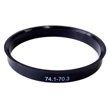 Set Hub Centric Ring 74.1mm OD to 70.3mm Hub ID Black Polycarbonate Wheel Centerbore Plastic R18