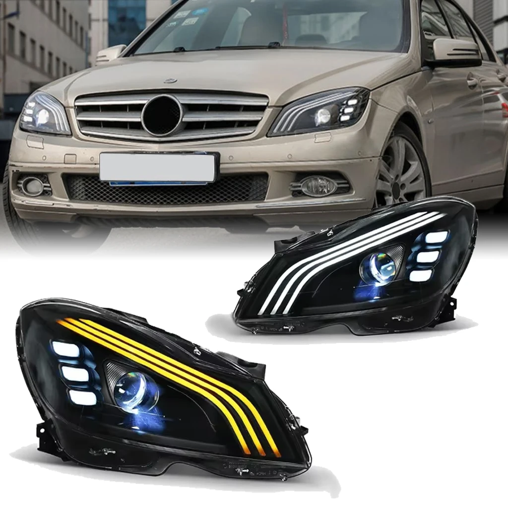 Modified C Class W204 C300 LED Upgrade Headlights for Mercedes Benz 2007-2014