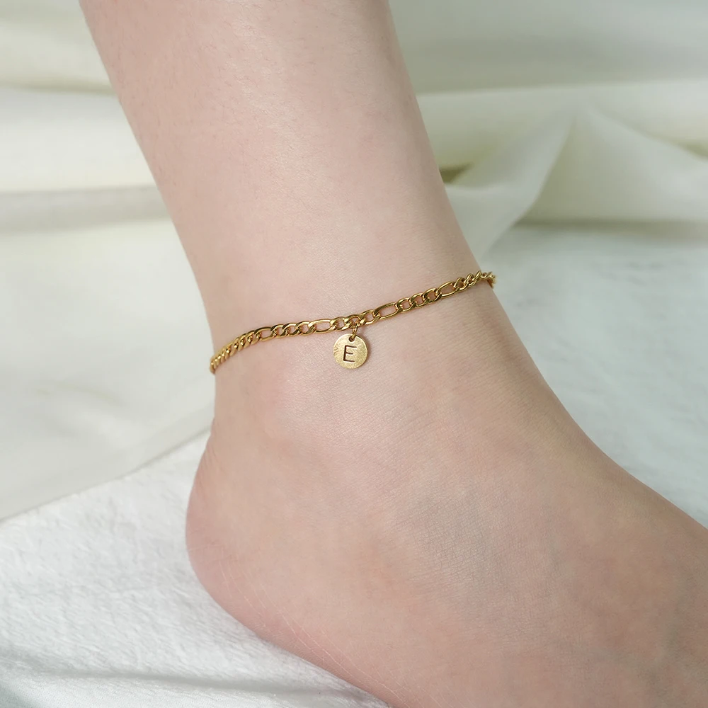 Fashion Name Anklet Personalize Foot Jewelry Gold Plated Alphabet