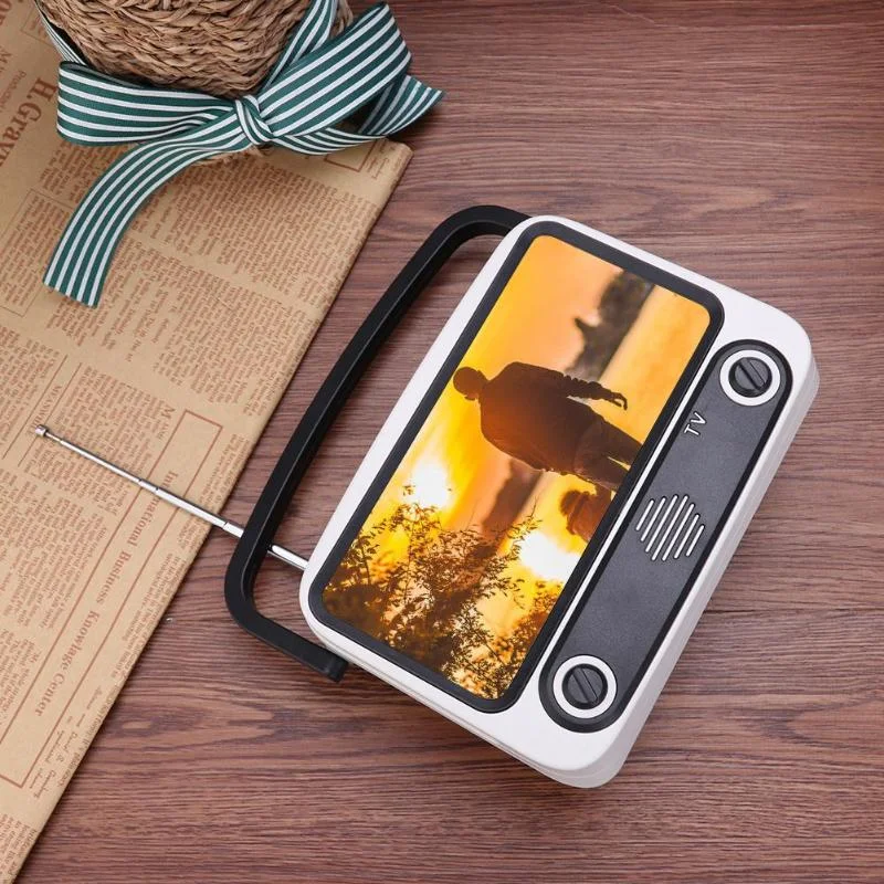 Speaker Retro Tv Phone Retro TV Design Mobile Phone Holder With