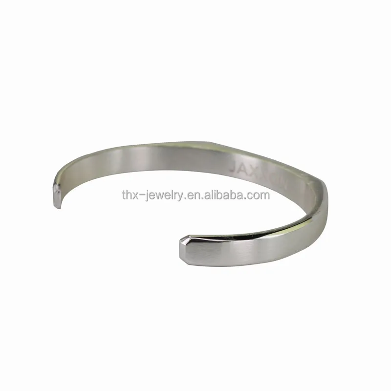 Brushed Stainless Steel Cuff Bangle Bracelet