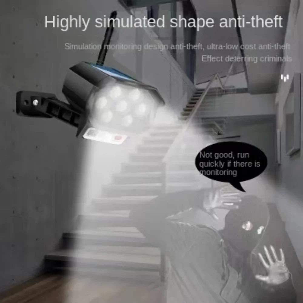 Remote Control Solar Sensor Light Simulation Surveillance Camera LED  Light Outdoor Wall Lights for Garden Street