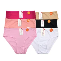 Лидер продаж 2020 женские трусики большого размера однотонные разноцветные Трусики с высокой талией нижнее