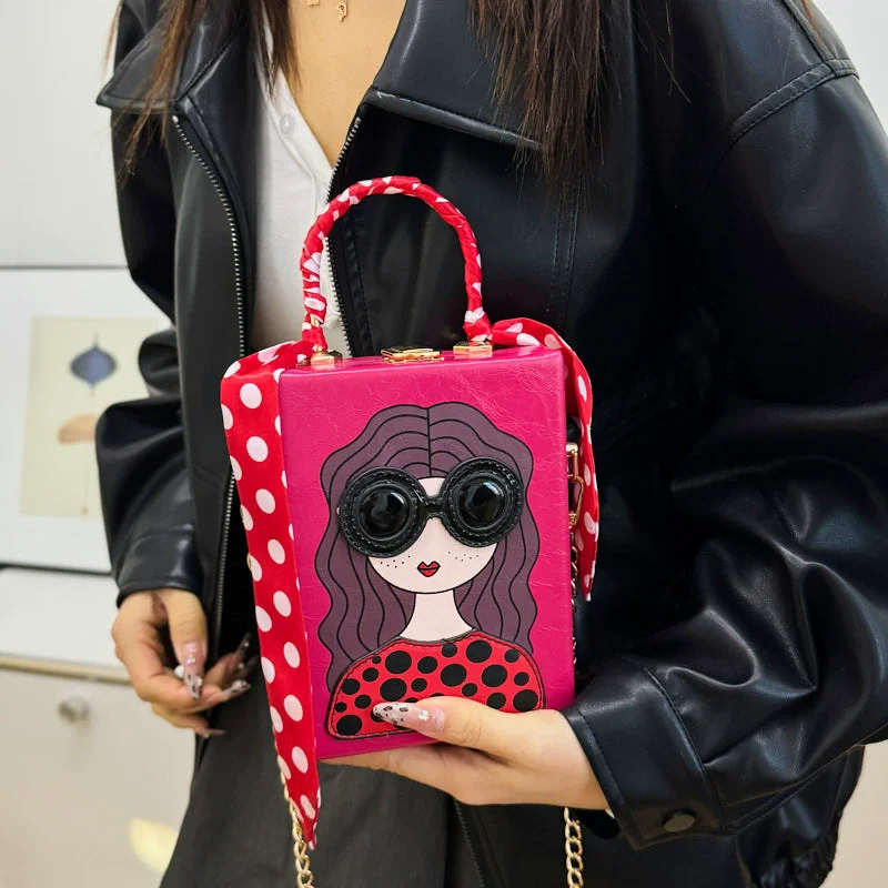 2025 New Fashion Small Square Bag Fashion Popular Glasses Beauty Personality Chain Shoulder Bag