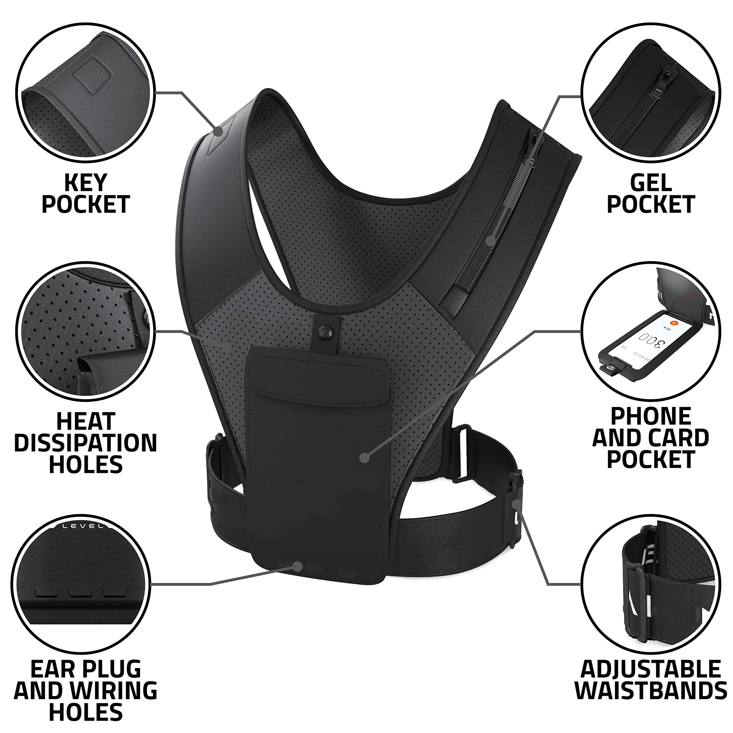 Oem Custom Logo Breathable Reflective Running Vests Hydration Bottle